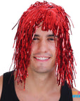 Red Tinsel Wig