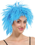 Ladies' Blue Spiky Wig