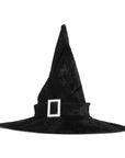Velvet Black Witch Hat with Buckle