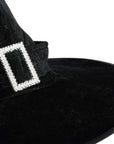 Velvet Black Witch Hat with Buckle