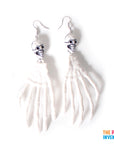 White Skeleton Hand Earrings