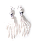 White Skeleton Hand Earrings