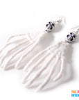 White Skeleton Hand Earrings