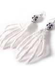 White Skeleton Hand Earrings