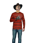 Adult Red Black Stripe Killer Man Costume