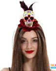 Day of the Dead Sugar Skull Headband (Red)