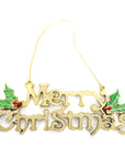 Merry Christmas Hanging Sign with Holly