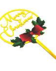 Merry Christmas Cake Topper (Gold Wreath)