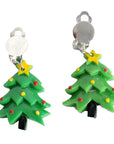 Christmas Tree Clip On Earrings
