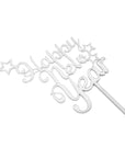 Happy New Year Cake Topper (Silver)