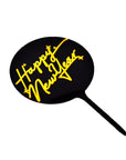 Happy New Year Cake Topper (Black & Gold))