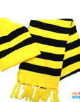 Black and Yellow Scarf & Beanie Set