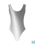 Silver Metallic 80s Leotard
