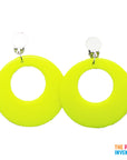 Yellow 80s Neon Clip-On Earrings