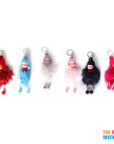 Beanie Baby Fluffy Pom Pom Key Ring (with legs)