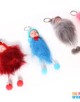 Beanie Baby Fluffy Pom Pom Key Ring (with legs)