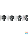 Black & White Paper Skull Garland