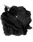 Large Black Hair Flower Claw Clip