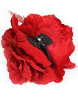 Large Red Hair Flower Claw Clip