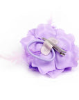 Purple Net Rose Hair Clip with Feathers