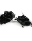 Mini Black Rose Hair Clips 2PK