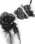 Mini Black Rose Hair Clips 2PK