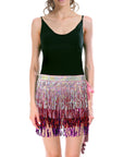 Sequin Fringe Skirt (Pink/Silver)