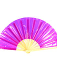 Giant Iridescent Hand Held Fan (Pink)