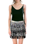 Sequin Fringe Skirt (Black/Silver)