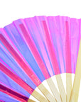 Giant Iridescent Hand Held Fan (Pink)