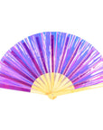 Giant Iridescent Hand Held Fan (Purple)
