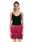 Sequin Fringe Skirt (Hot Pink)