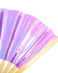 Giant Iridescent Hand Held Fan (Purple)