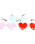Perspex Drooping Hearts Party Glasses