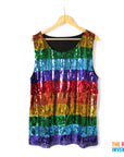 Adult Rainbow Sequin Mens Singlet