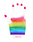 Rainbow Fishnet Gloves Short (Horizontal Stripe)