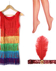 Adult 20s Rainbow Fringe Dress Costume Kit