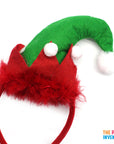 Red & Green Elf Hat Christmas Headband