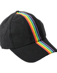 Black Baseball Cap with Rainbow Stripe