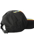Black Baseball Cap with Rainbow Stripe