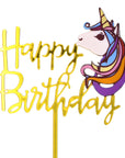 Happy Birthday Unicorn Cake Topper