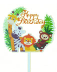 Happy Birthday Jungle Animal Cake Topper