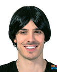 Mens Middle Part Wig (Black)