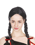 Black Plaited Pigtail Wig