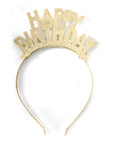 Happy Birthday Glitter Headband (Gold)
