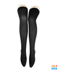 Black Plain Over Knee Stockings