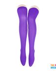 Purple Plain Over Knee Stockings