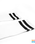 White Sports Socks with Black Stripe