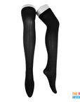 Black Plain Over Knee Stockings