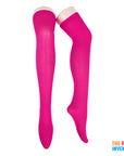 Pink Plain Over Knee Stockings